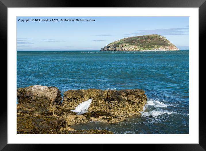 Puffin Island off Penmon Point Anglesey Framed Mounted Print by Nick Jenkins