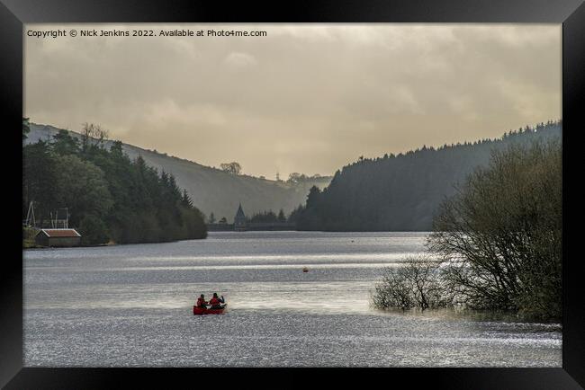 Two Canoists on the Ponsticill Reservoir  Framed Print by Nick Jenkins