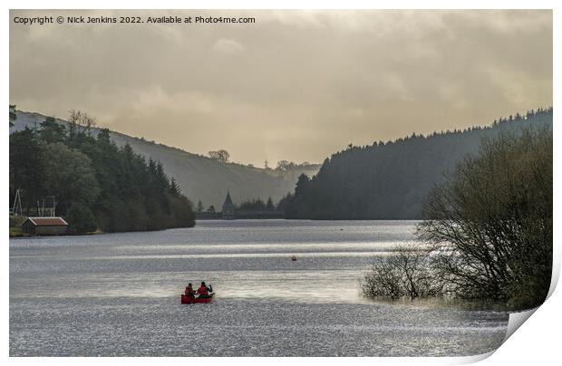 Two Canoists on the Ponsticill Reservoir  Print by Nick Jenkins