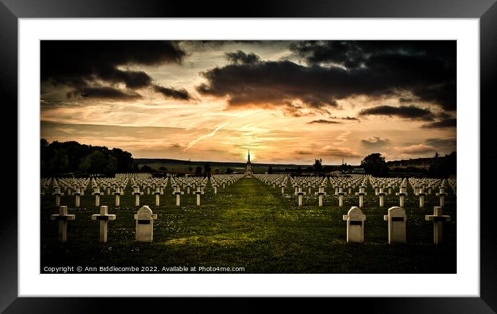 French military cemetery of the First World War in Sillery France Framed Mounted Print by Ann Biddlecombe