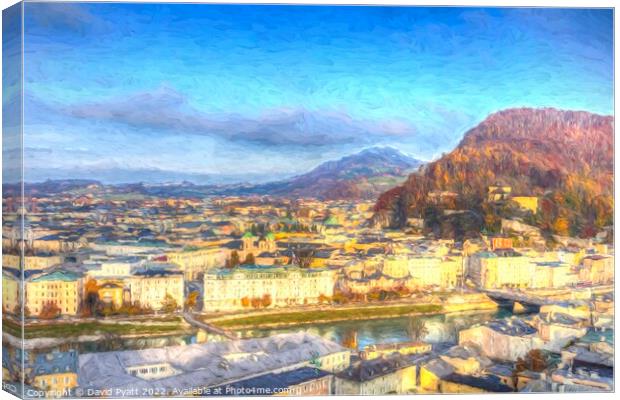 Salzburg City Art   Canvas Print by David Pyatt