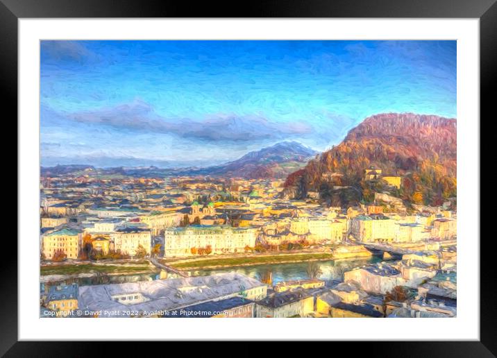 Salzburg City Art   Framed Mounted Print by David Pyatt