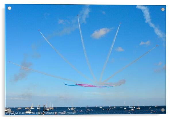 The Red Arrows over Falmouth Bay Acrylic by Roy Curtis