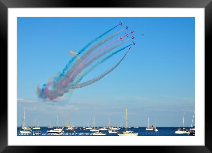 Gull Joins the Red Arrows Framed Mounted Print by Roy Curtis