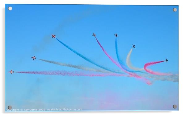 The Red Arrows  Acrylic by Roy Curtis
