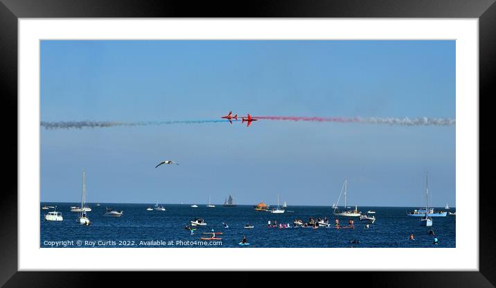 Red Arrows Panorama Framed Mounted Print by Roy Curtis