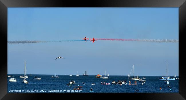 Red Arrows Panorama Framed Print by Roy Curtis