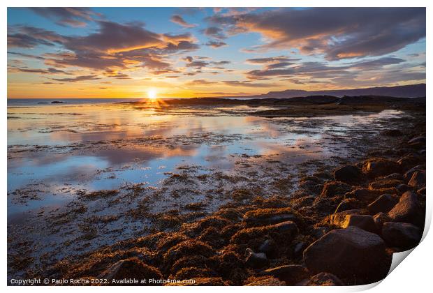 Sunset in Selvogur coastline, Iceland Print by Paulo Rocha