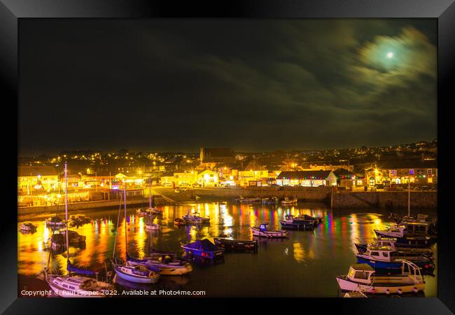 Porthleven Nights Framed Print by Paul Pepper