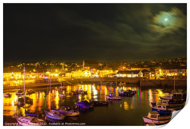 Porthleven Nights Print by Paul Pepper