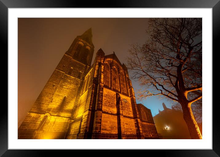 Church in fog Framed Mounted Print by Michael Brookes