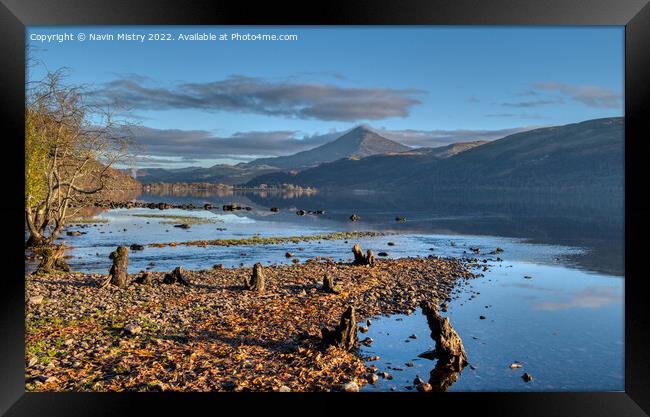 A view of Schiehallion from Loch Rannoch  Framed Print by Navin Mistry