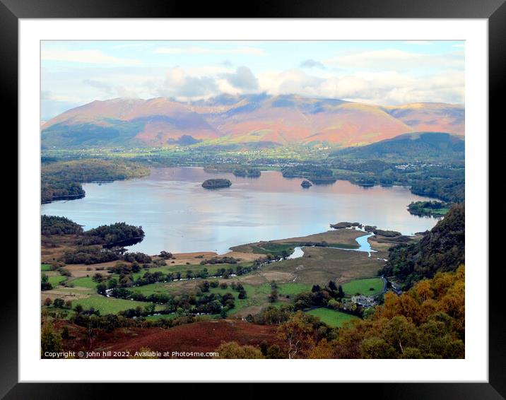 Derwent Water, Cumbria. Framed Mounted Print by john hill