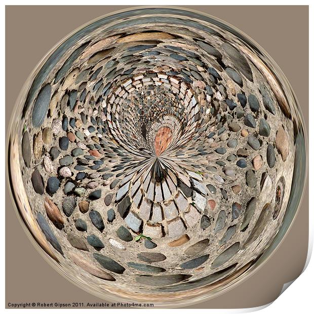 Spherical Paperweight In the Stone Print by Robert Gipson