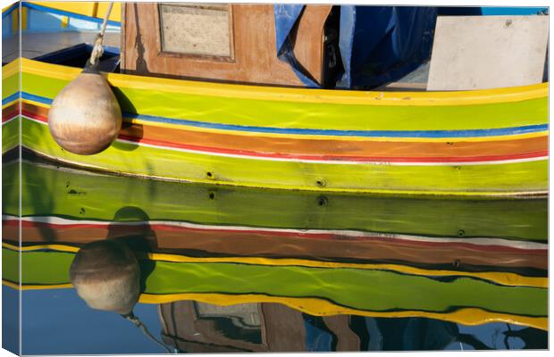 Traditional Maltese Luzzu Fishing Boat In Malta Canvas Print by Artur Bogacki