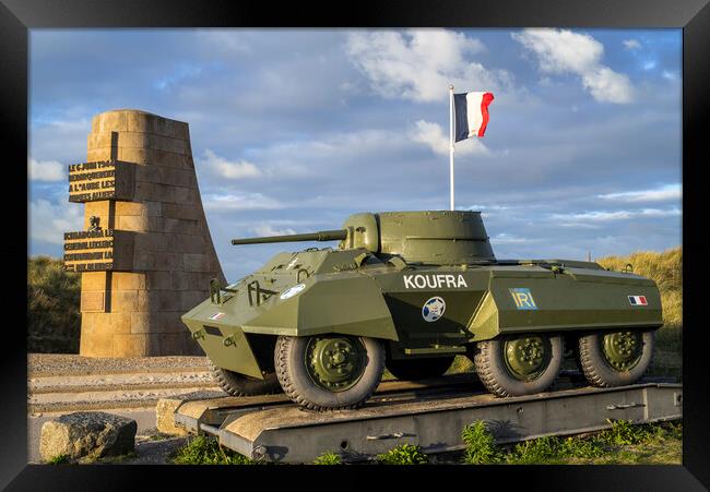 Leclerc Monument and M8 Greyhound Framed Print by Arterra 