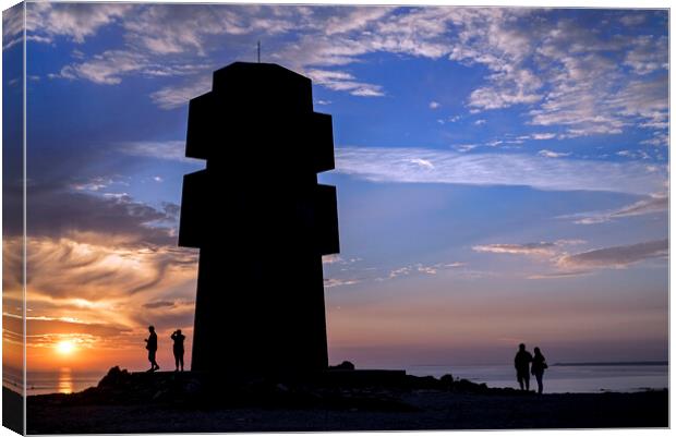 WWII Memorial Cross of Pen Hir at Sunset, Brittany Canvas Print by Arterra 
