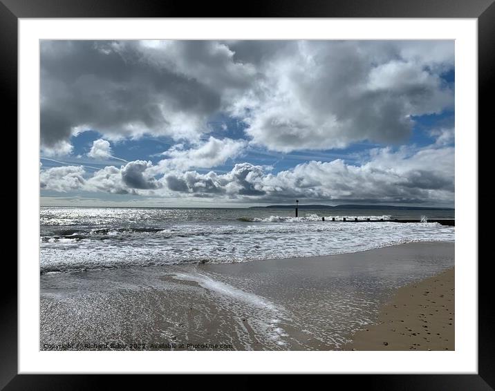 Dramatic skies at the beach  Framed Mounted Print by Richard Baker