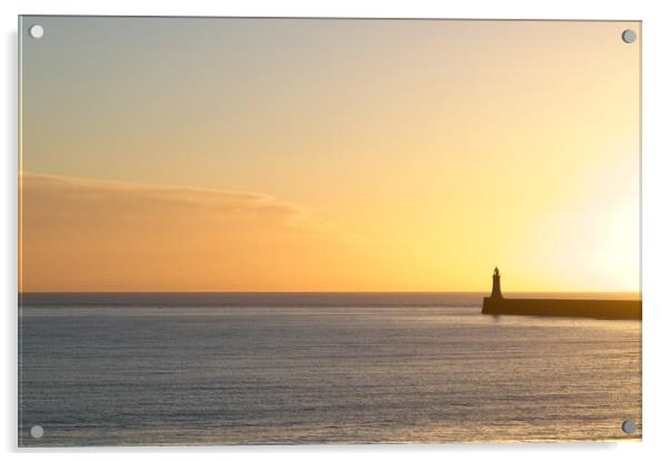 North Pier and Lighthouse, Tynemouth Acrylic by Rob Cole