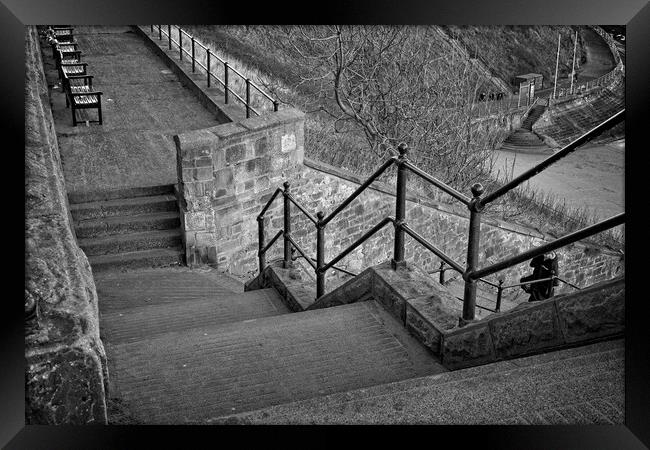 King Edwards Bay Steps, Tynemouth Framed Print by Rob Cole