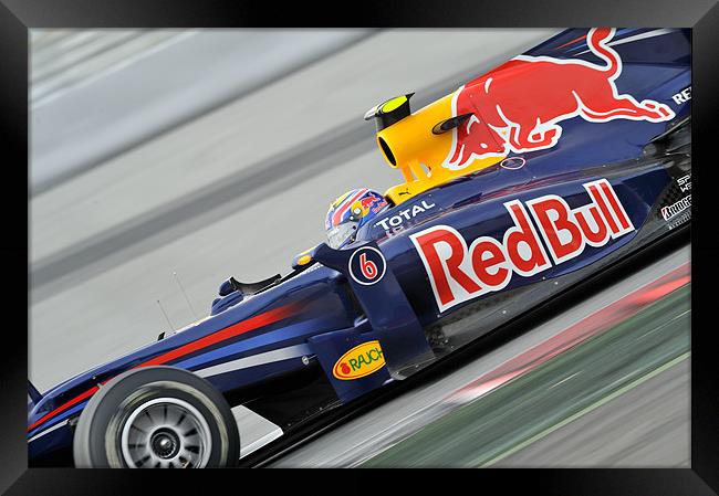 Mark Webber - RedBull Framed Print by SEAN RAMSELL