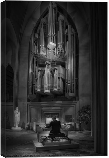 The Organ in Reyjavik Cathederal Canvas Print by Gavin Duxbury