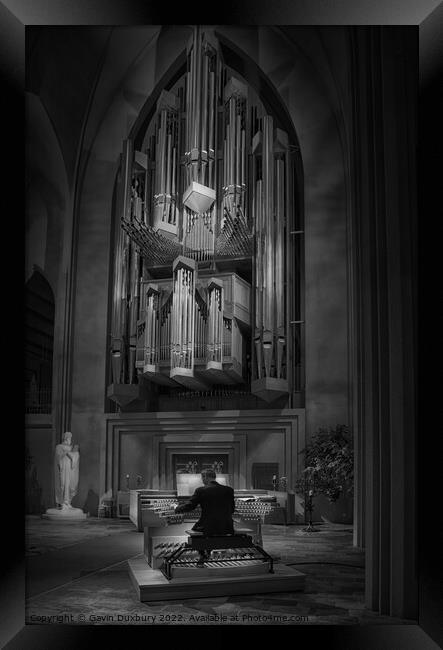The Organ in Reyjavik Cathederal Framed Print by Gavin Duxbury