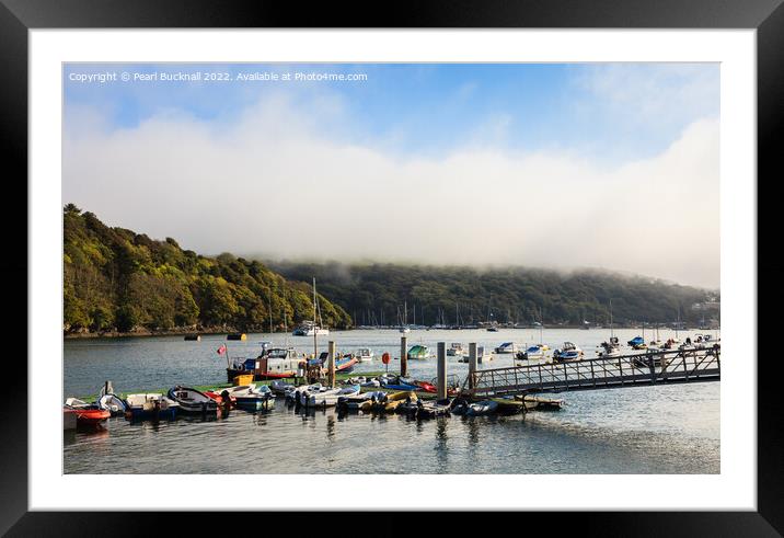 Mist Clearing Over Fowey River Cornwall Framed Mounted Print by Pearl Bucknall