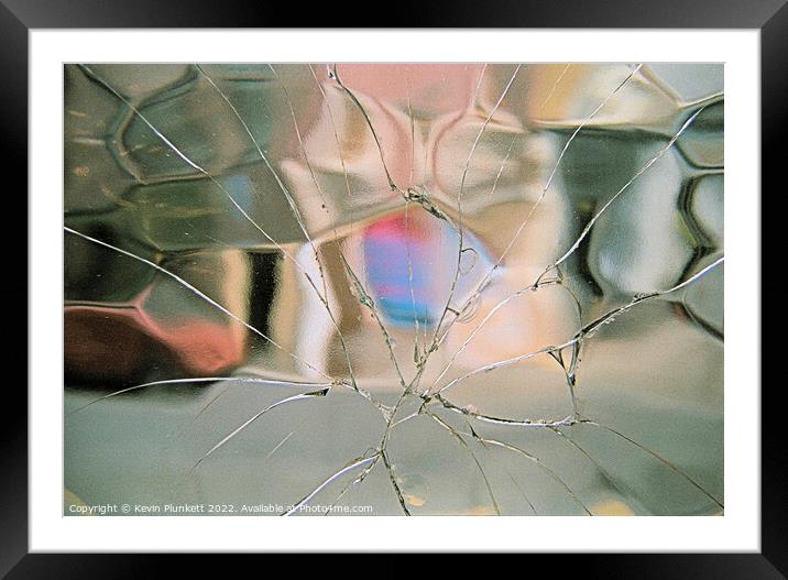 Broken Glass Framed Mounted Print by Kevin Plunkett