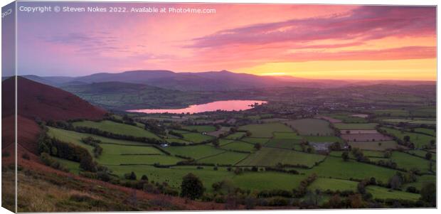 Majestic Sunset Over Brecon Beacons Canvas Print by Steven Nokes