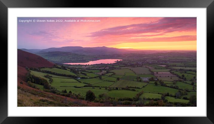 Majestic Sunset Over Brecon Beacons Framed Mounted Print by Steven Nokes