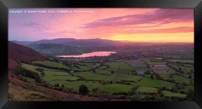 Majestic Sunset Over Brecon Beacons Framed Print by Steven Nokes