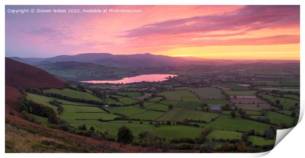 Majestic Sunset Over Brecon Beacons Print by Steven Nokes