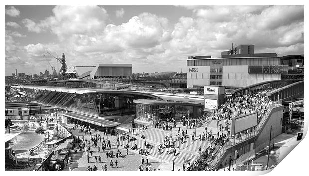 Westfield Shopping City BW Print by David French