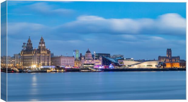 Twilight over the Liverpool skyline Canvas Print by Jason Wells