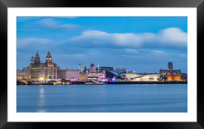 Twilight over the Liverpool skyline Framed Mounted Print by Jason Wells