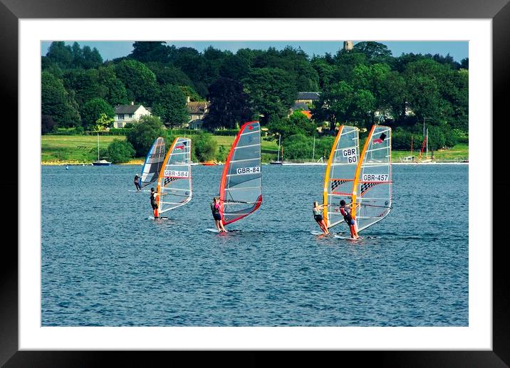 Windsurfing on Rutland Water Framed Mounted Print by Martyn Arnold