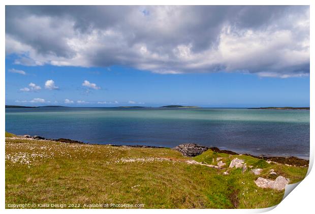 Turquoise Waters on the Atlantic Coast, North Uist Print by Kasia Design