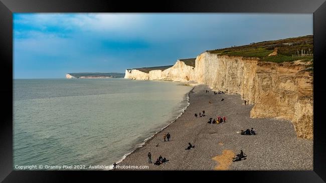 Beach at Birling Gap Framed Print by Margaret Ryan