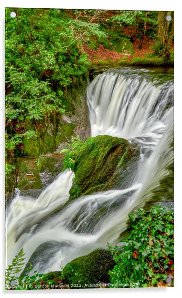 Waterfall on The Afon Einion, Dyfi Furnace Acrylic by Gordon Maclaren