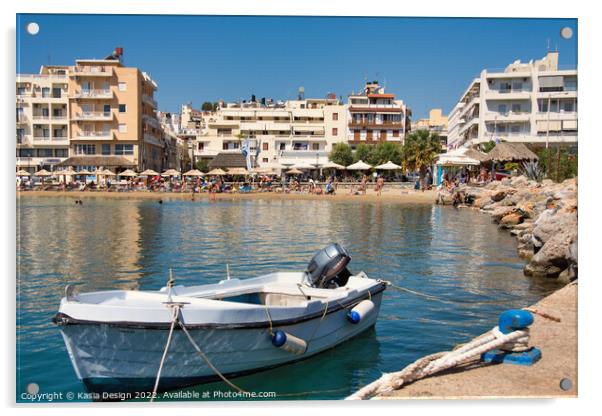 Ammos Beach, Agios Nikolaos, Crete Acrylic by Kasia Design