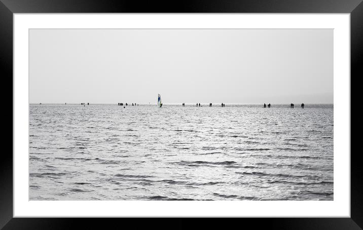 Wind surfer on West Kirby marina Framed Mounted Print by Jason Wells