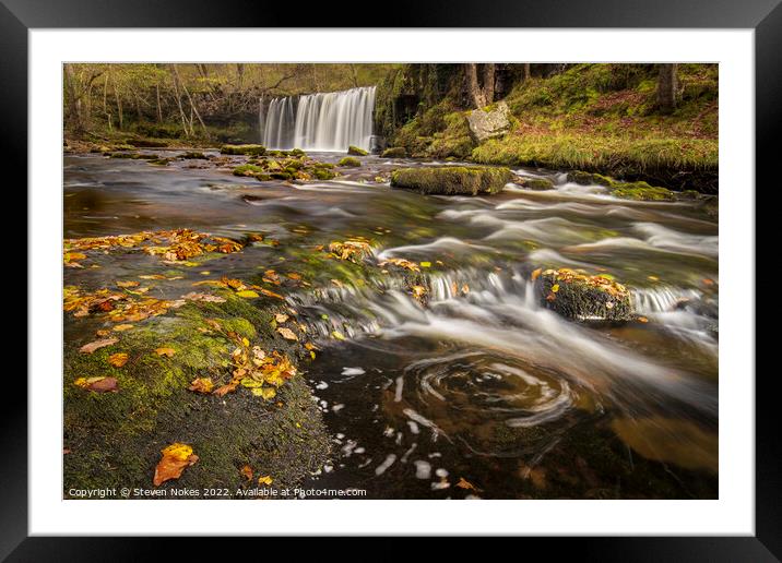 Majestic Autumnal Sgwd yr Eira Framed Mounted Print by Steven Nokes