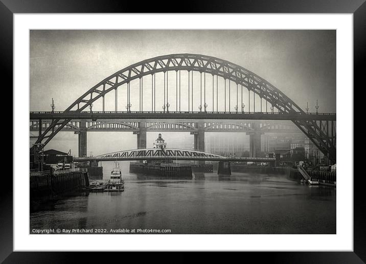Tyne In The Fog Framed Mounted Print by Ray Pritchard