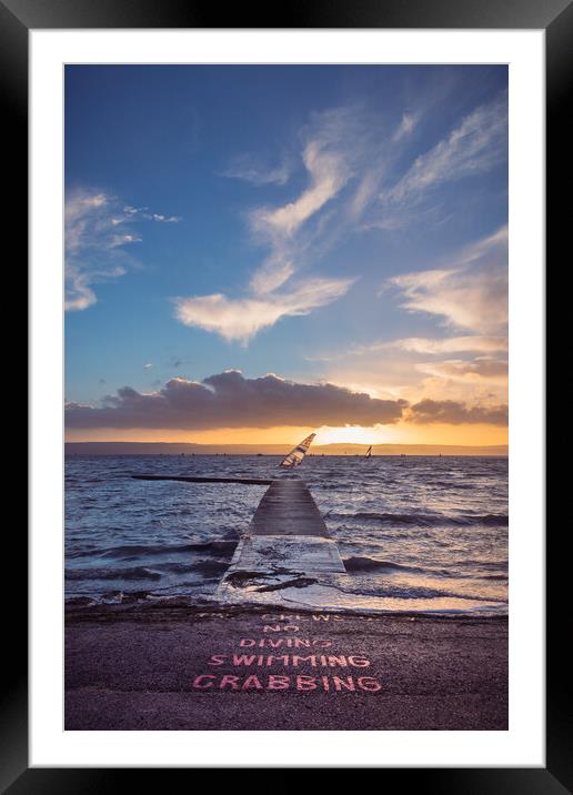 Sunset Sails Framed Mounted Print by Liam Neon