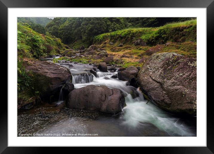 Faial da Terra creek, São Miguel, Azores Framed Mounted Print by Paulo Rocha