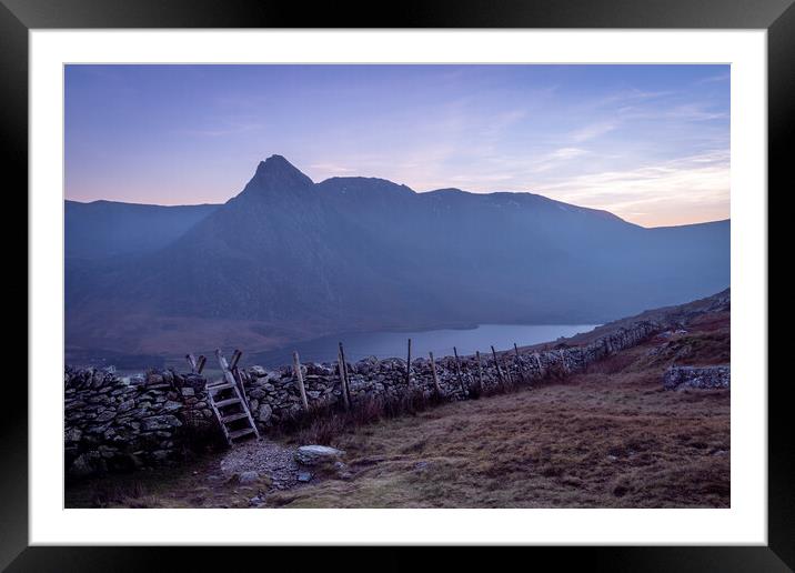 Blue Hour Tryfan Framed Mounted Print by Liam Neon