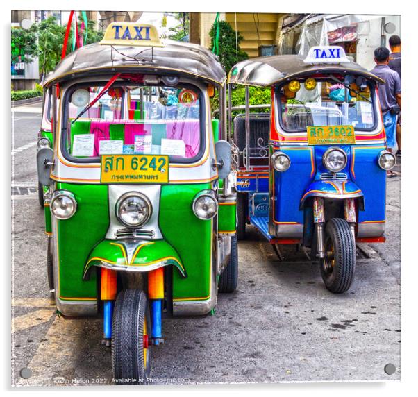 Bangkok Tuk-tuks, Thailand Acrylic by Kevin Hellon