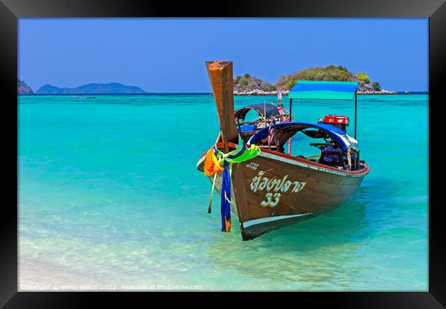 Long tail boat, Koh Lipe, Thailand Framed Print by Kevin Hellon