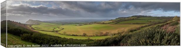 Panorama in East Devon Canvas Print by Jim Butler
